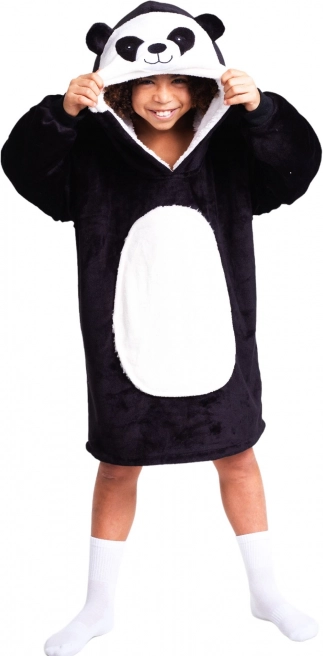 Cozy Noxxiez CH326 Panda - couverture sweat à capuche chauffante pour enfants 7 - 12 ans