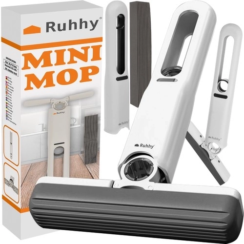 Mini mop compact avec têtes de nettoyage de rechange
