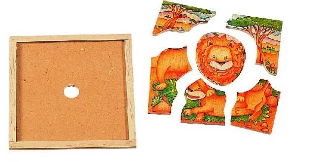 Puzzle en bois lion de l'édition Safari