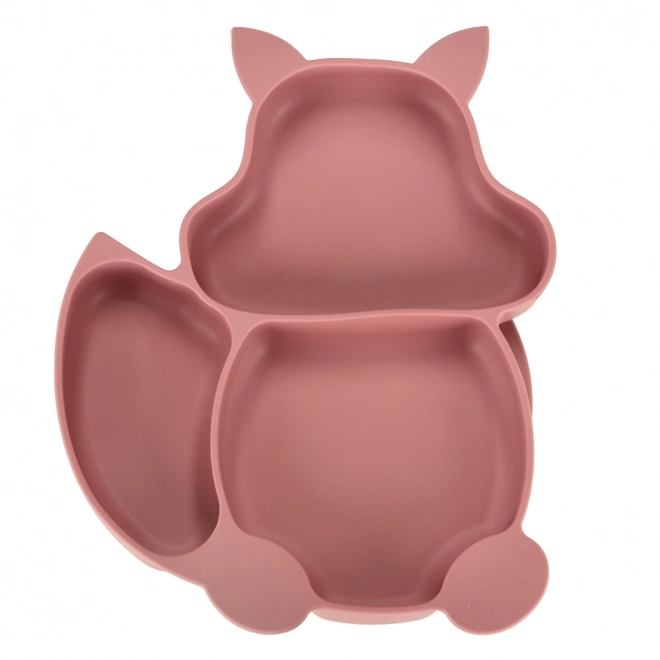 Ensemble de vaisselle en silicone écureuil rose foncé - 9 pièces