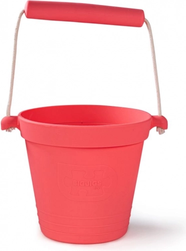 Bigjigs Toys seau de plage en silicone rose foncé