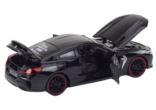 Voiture de sport en métal à friction avec éléments ouvrants 1:24 noir