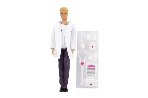 Docteur jouet plastique 30cm avec accessoires en boîte 20x33x5cm