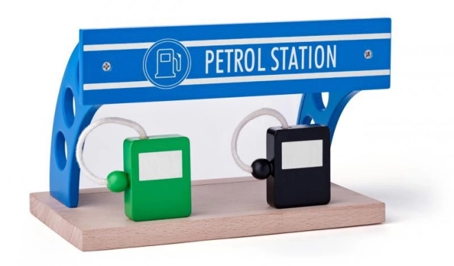 Jouet station-service en bois