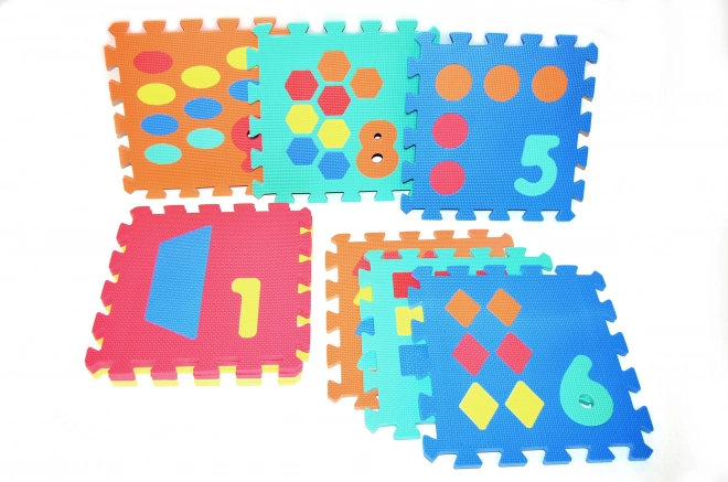 Puzzles en mousse colorés avec chiffres et points - 10 pièces