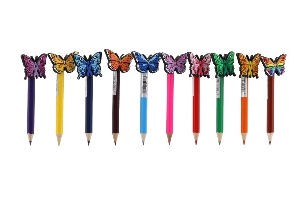 Crayon avec motif papillon en bois