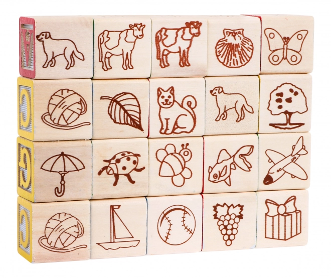 Camion en bois avec remorque et blocs pour enfants 2+ Jouet éducatif + blocs avec lettres et chiffres