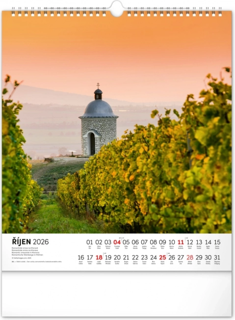 Calendrier mural Balades dans le paysage morave 2026