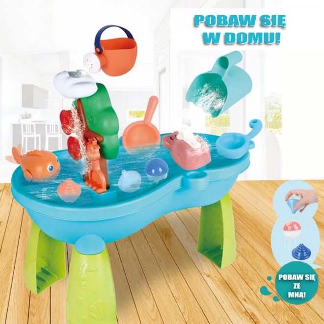 Table d'eau pour enfants 2en1 avec bac à sable et cascade WOOPIE