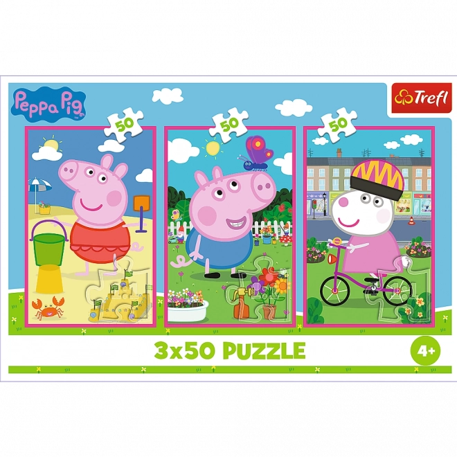 Puzzle 3x50 Peppa Pig - L'amitié