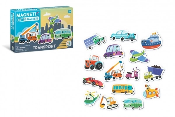 Aimants Véhicules de transport 15pcs en boîte 17x11x3cm