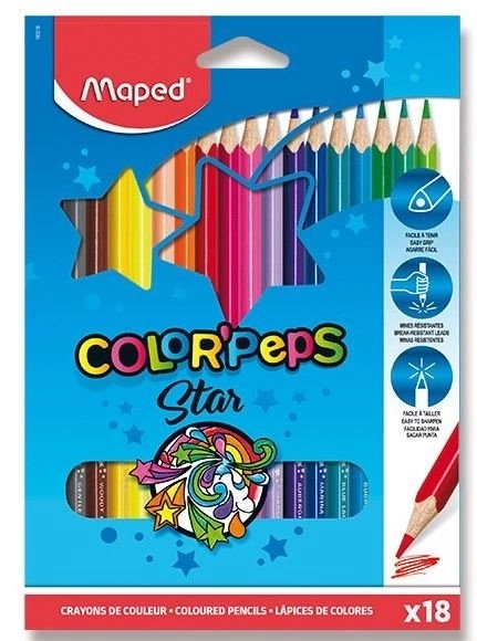 Crayons triangulaires MAPED Color'Peps 18pcs