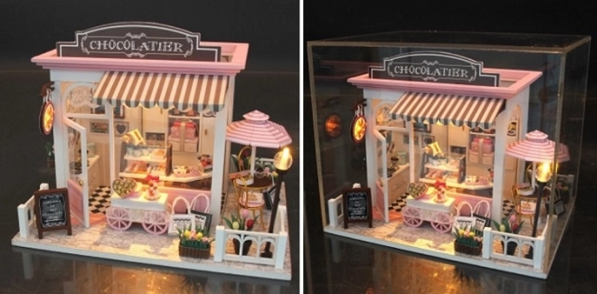 Miniaturisation de maisonnettes Chocolaterie