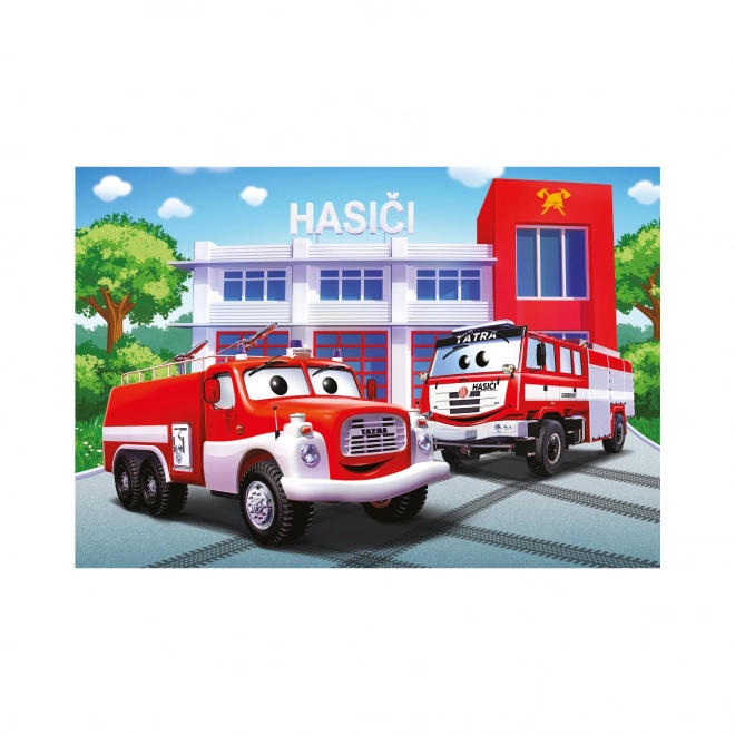 Puzzle Dino Pompiers 24 pièces