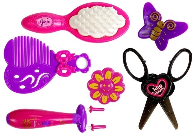 Coiffeuse avec tresseuse et miroir