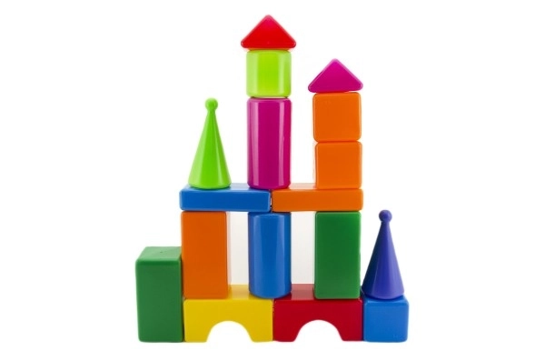 Grandes blocs de construction 18pcs en plastique dans un sac 40x53x8cm
