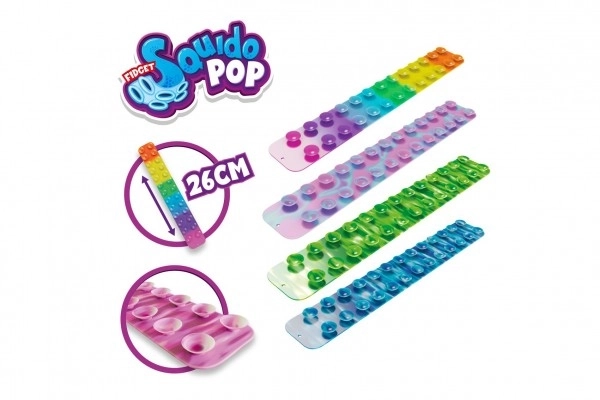 Squido pop/ventouses antistress silicone 26cm mix de couleurs