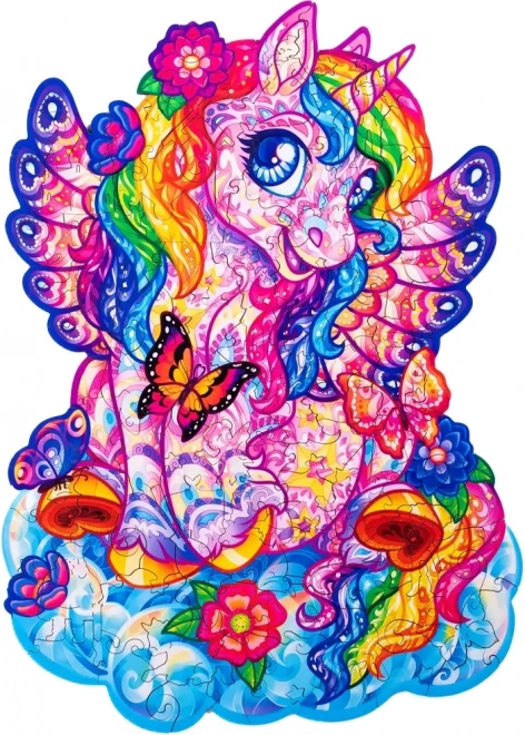 Puzzle coloré en bois - Licorne féerique