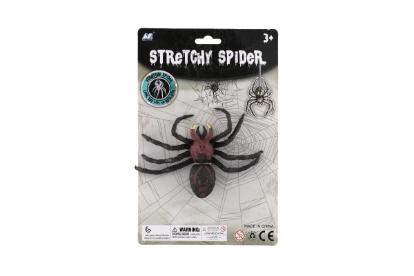 Araignée antistress extensible silicone 10x12cm 2 couleurs sur carte