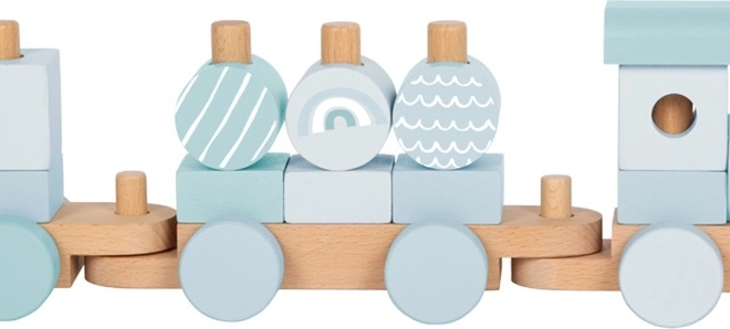 Petit Train en bois à assembler bleu