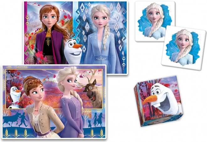 CLEMENTONI Coffret de jeux La Reine des neiges 4 en 1