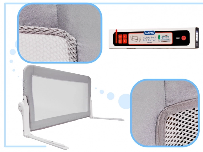 Barrière de sécurité pour lit 150 cm gris