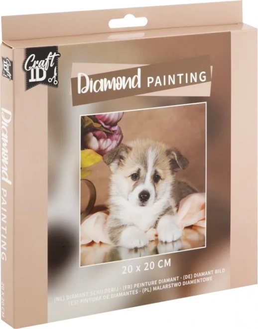 GRAFIX Peinture Diamanté Chiot Adorable 20x20cm