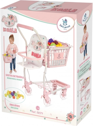 2 en 1 : chariot roulant et panier à main