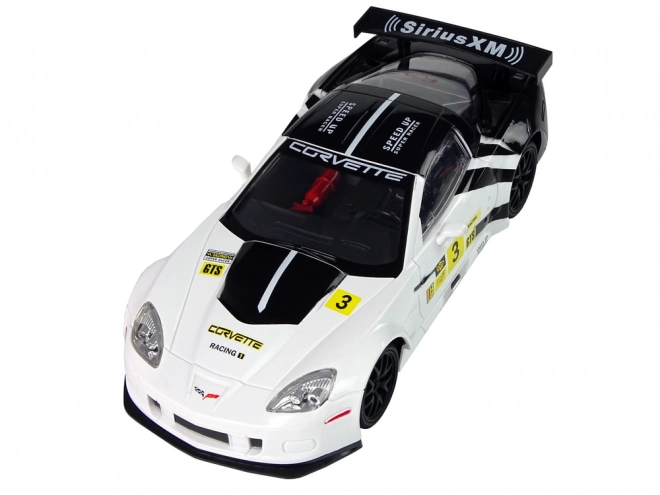 Voiture de sport R/C 1:18 Corvette C6.R Blanche 2.4 G Lumières