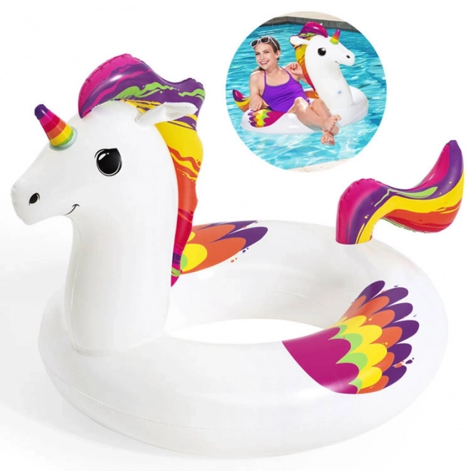 Grand anneau gonflable Arc-en-ciel Licorne
