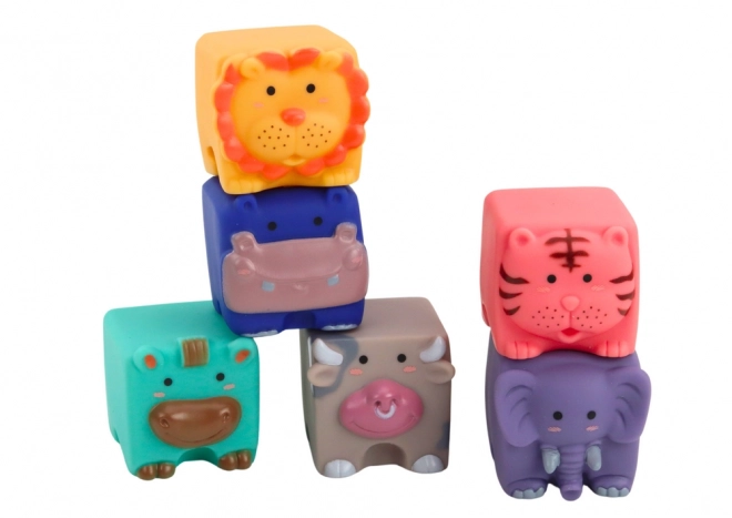Blocs éducatifs doux animaux chiffres lettres multicolores 12 pcs