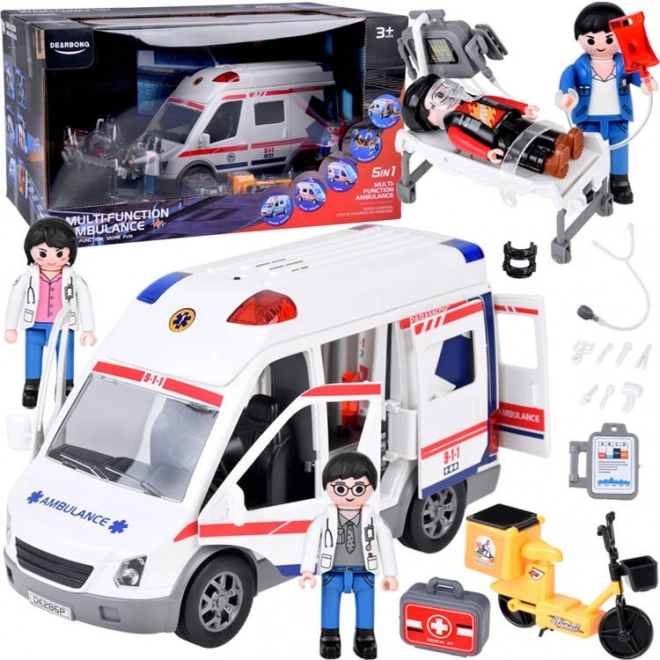 Figurines interactives civières ambulance son lumineux ZA5456