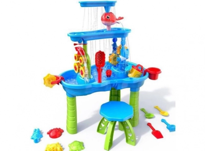 Woopie table d'eau XL pour enfants pour jouer avec l'eau et le sable 37 pièces