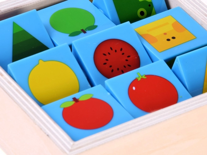 Cubes éducatifs en bois avec images