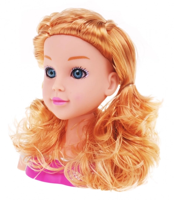 Tête de stylisation blonde + accessoires