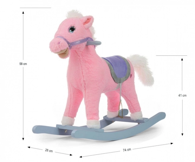 Cheval à bascule rose pour enfants