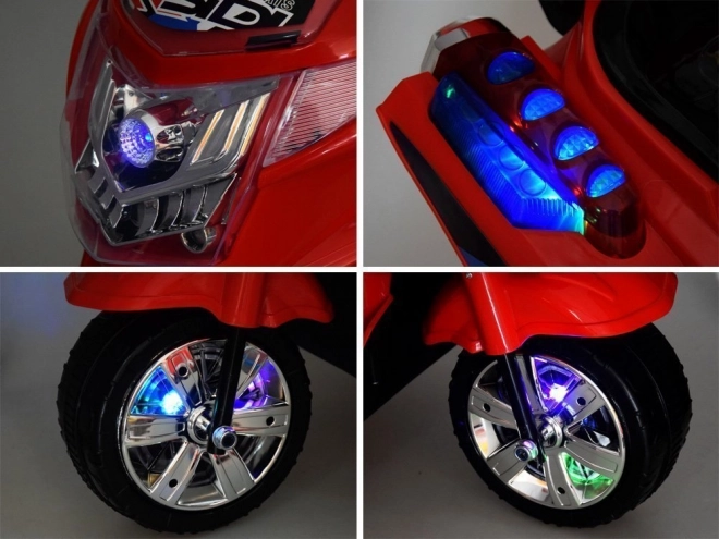Moto de sport pour enfants avec éclairage LED coloré – Rose
