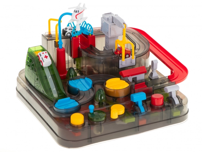 Circuit automobile multifonction avec hélicoptère