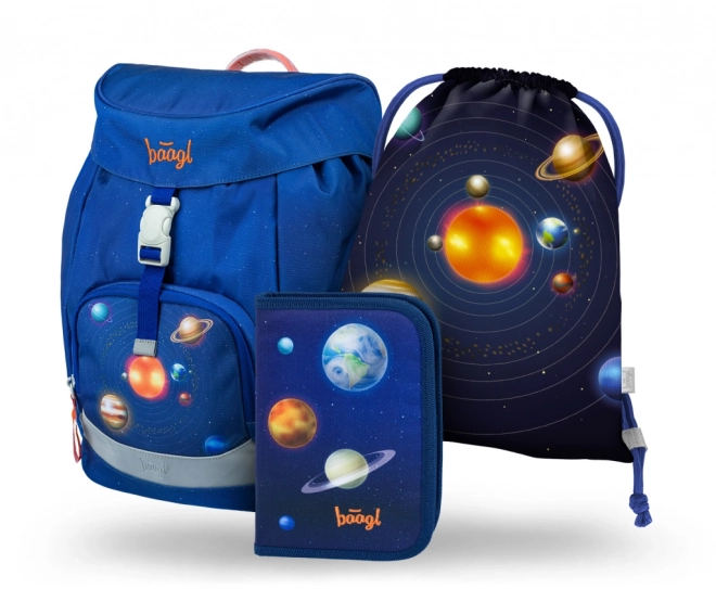 BAAGL SET 3 Airy Planètes: cartable, trousse, sac