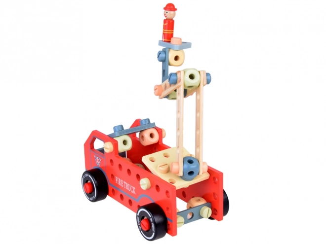 Jeu de construction en bois Montessori tour de voiture