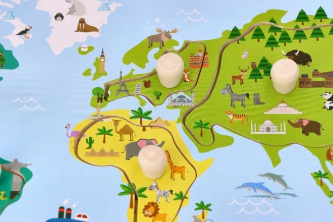Puzzle avec poignées carte du monde