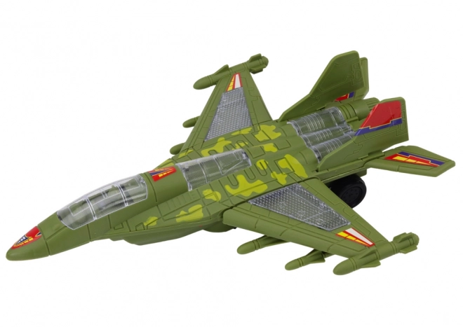 Avion de chasse militaire avec lumières et sons – vert