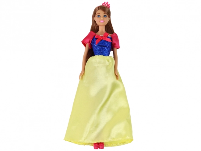 Poupée Anlily Princesse avec de longs cheveux foncés et une robe jaune
