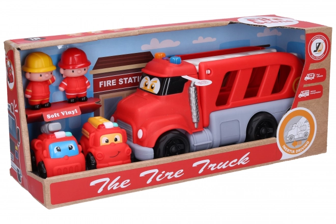 Ensemble de camions de pompiers avec effets 4 pièces