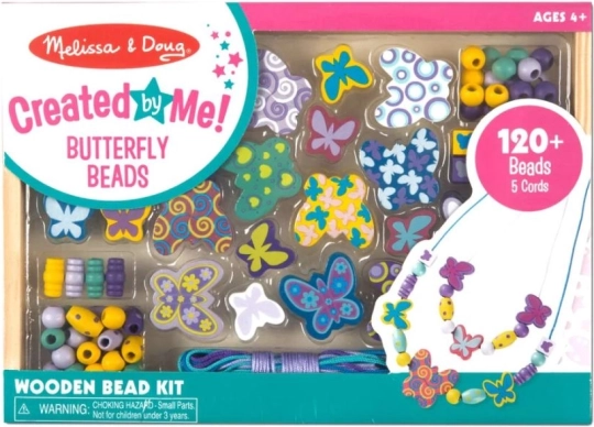 Perles en bois papillons – kit créatif pour bijoux (MELISSA & DOUG)