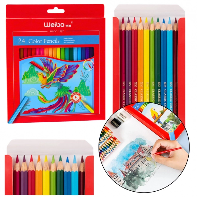 Ensemble de crayons de couleur avec des teintes intenses