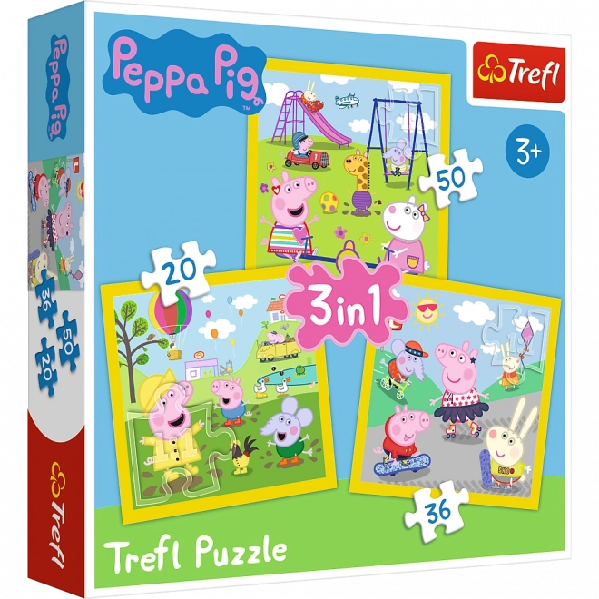 Puzzle 3v1 - Petit Cochon Peppa