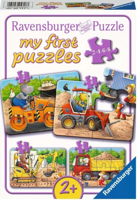 Mon premier puzzle Animaux sur le chantier 4 en 1