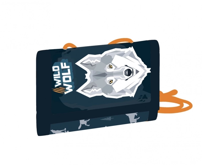 Portefeuille textile pour enfants loup