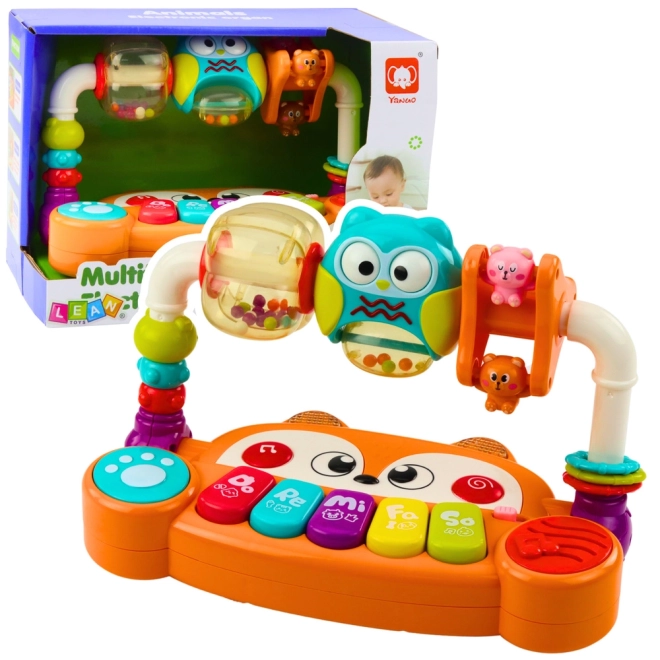 Piano éducatif interactif avec hochets Hibou orange